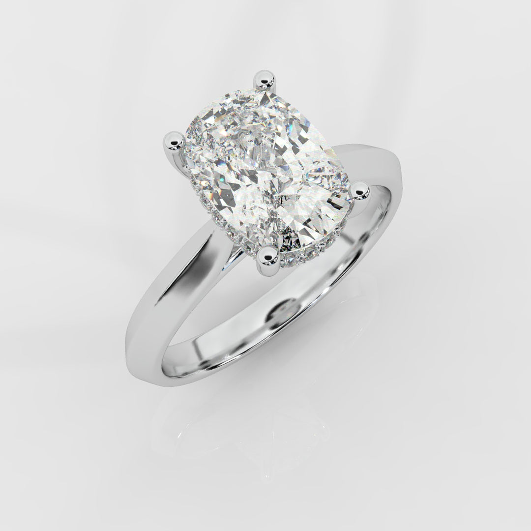 The Oval Solitaire with Hidden Halo