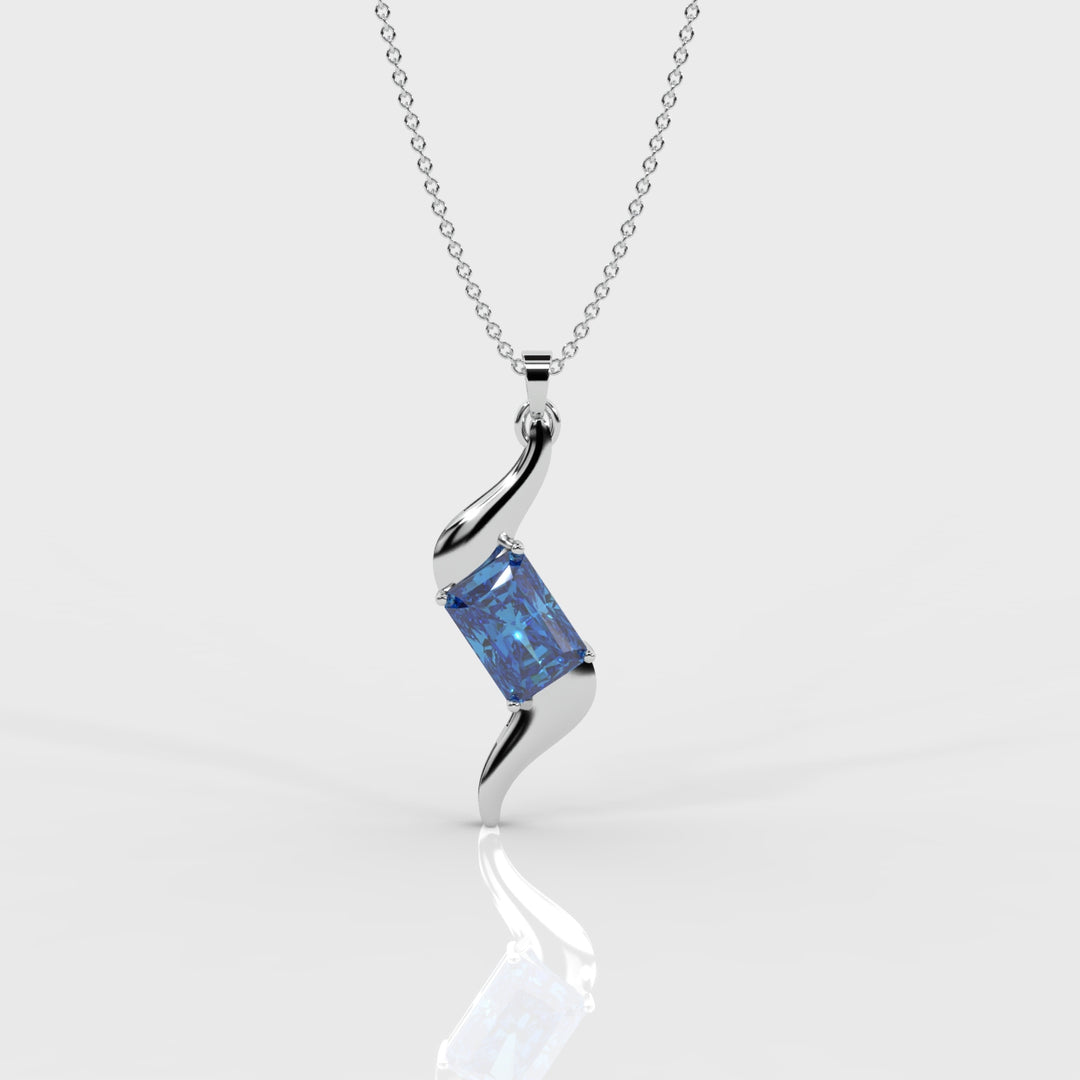 The Blue Radiant Solitaire Pendant (rare gem)